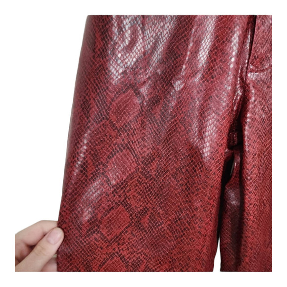 Y2K dead stock new snake print pants vintage vegan leather size 7 - Picture 3 of 10